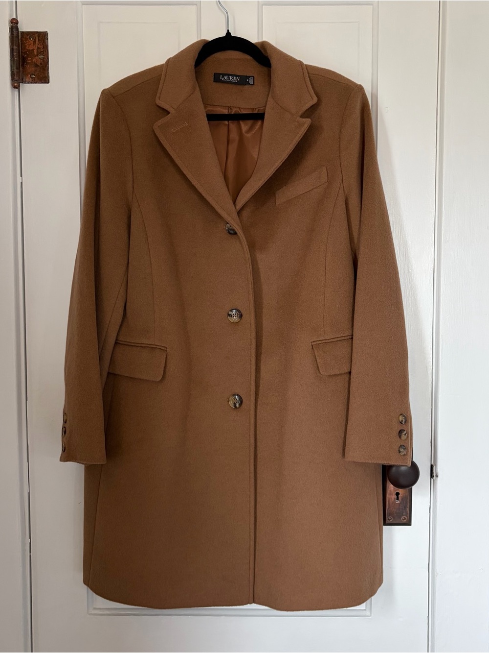 Ralph Lauren Wool Camel Trench Coat
